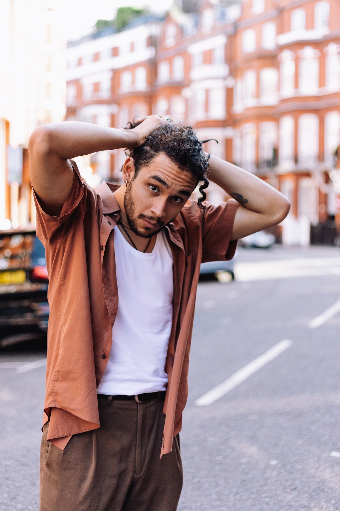 Male Model Posing In Street in London